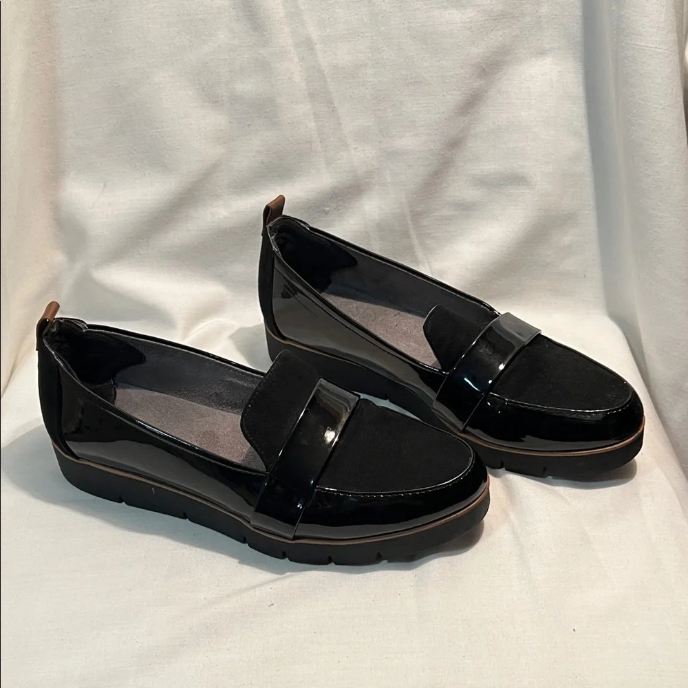 Dr. Scholls Black Patent Leather Loafers
